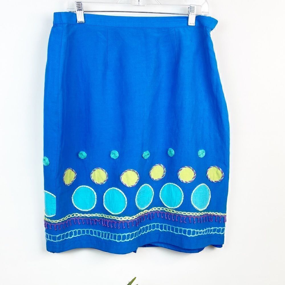 Silk Lore | Blue polka dot skirt Sz L‎